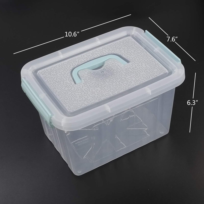 Gloreen 6 Packs 6 Quart Clear Lidded Storage Bins, Plastic Latching Container Box with Handle - Image 2